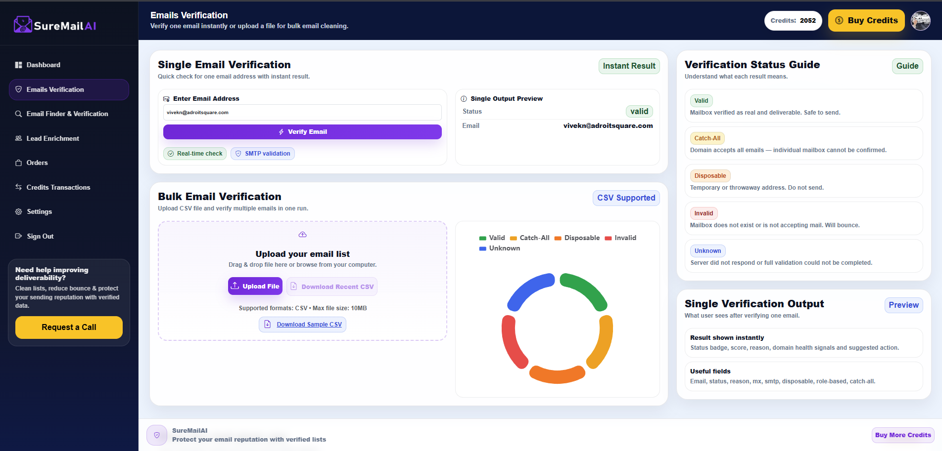 Email Verification Dashboard